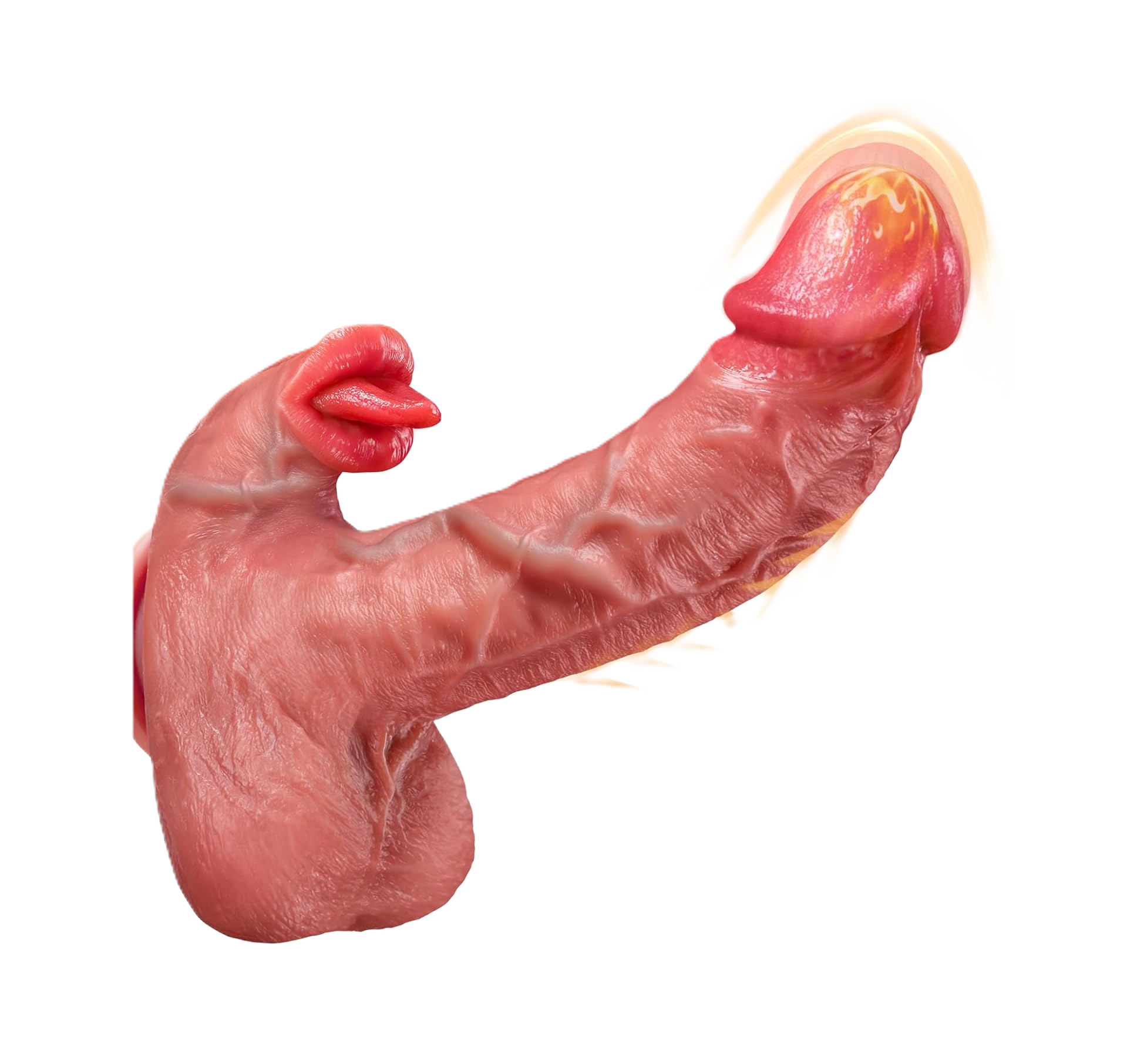 Vibrador de Empuje 5 en 1 con Lengua, Calor y Control Remoto