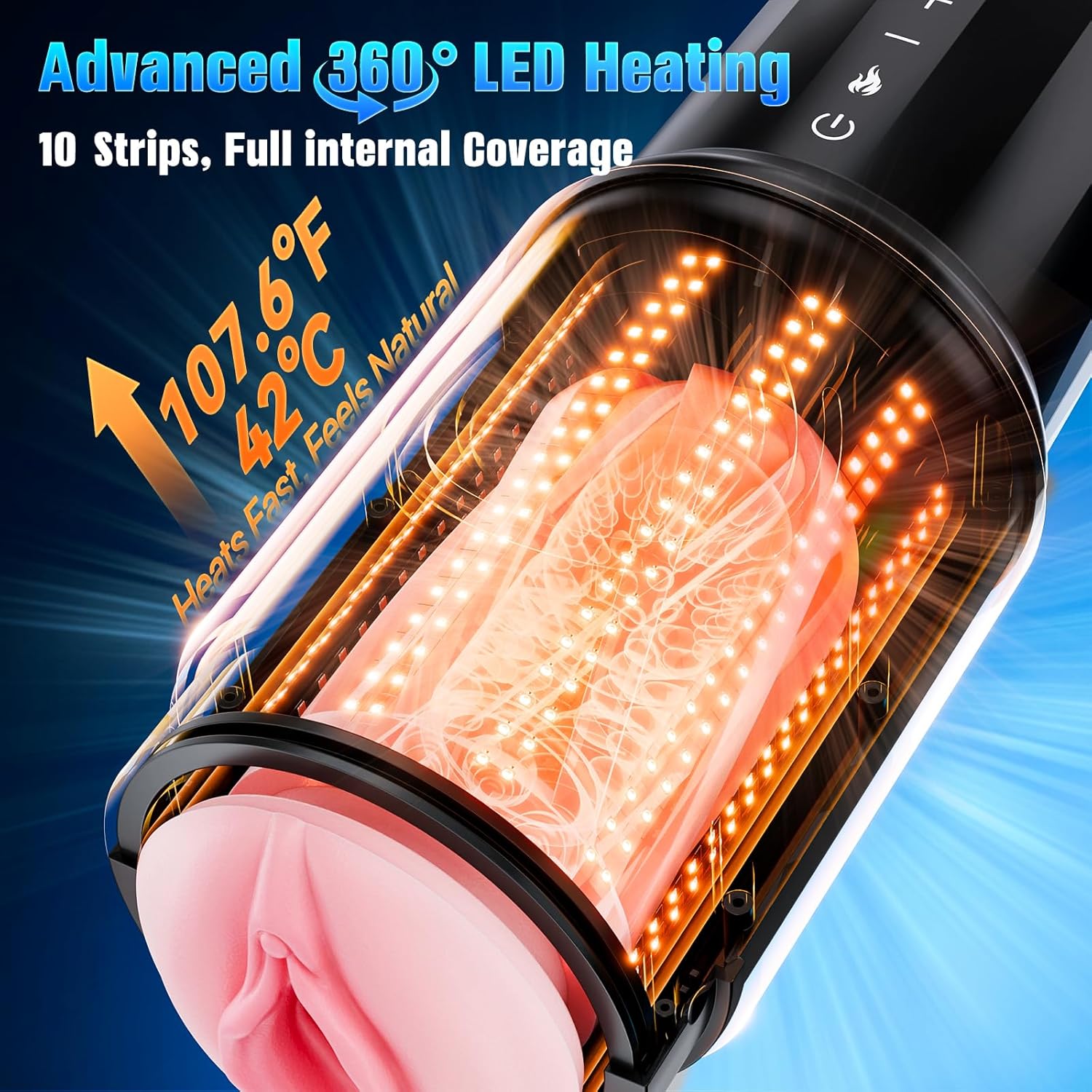 Masturbador masculino automático con empuje, vibración y calor - Image 3
