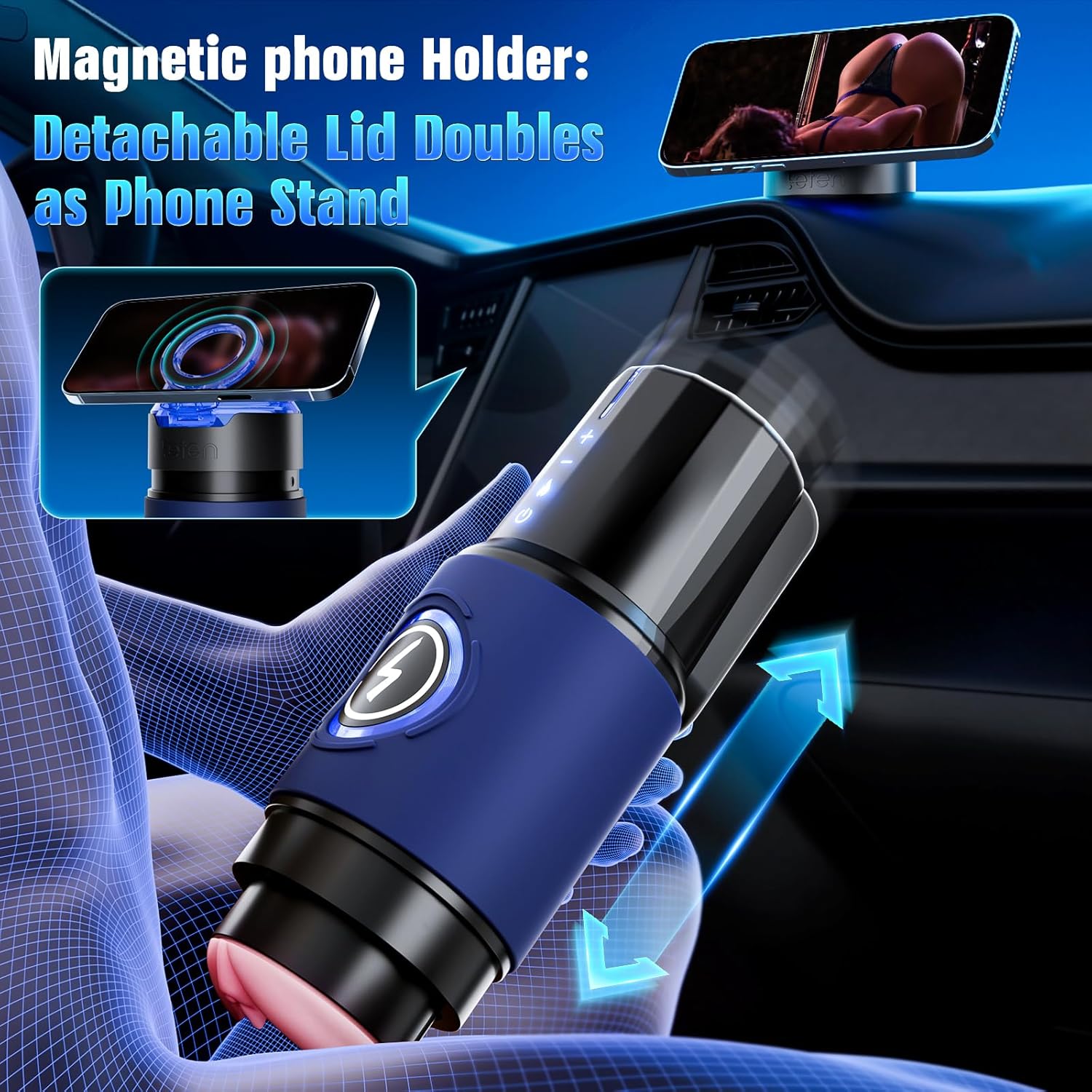 Masturbador masculino automático con empuje, vibración y calor - Image 8
