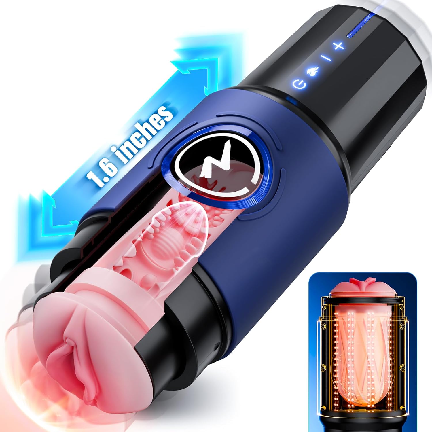 Masturbador masculino automático con empuje, vibración y calor - Image 9