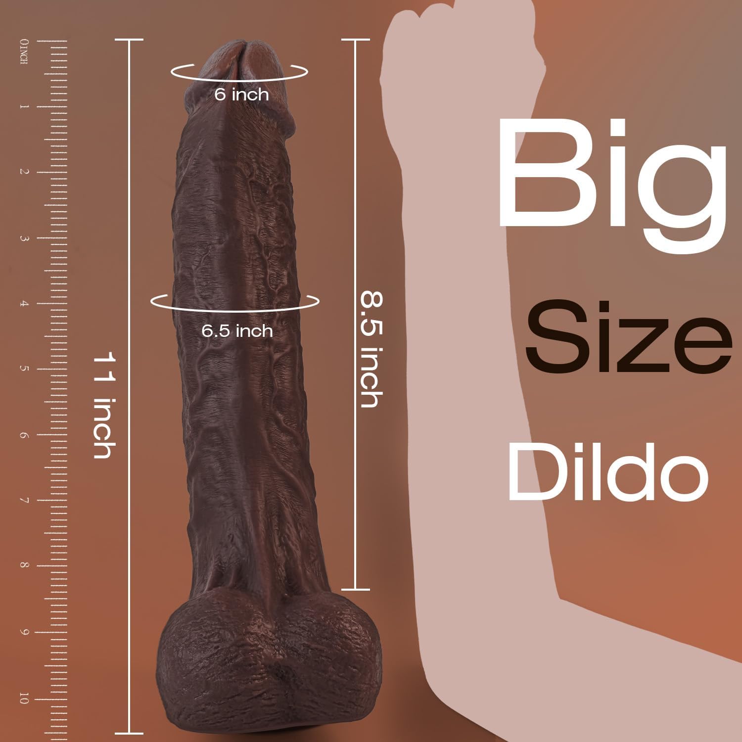Consolador Realista Rocco – BBC Grande de 11” con Ventosa - Image 6