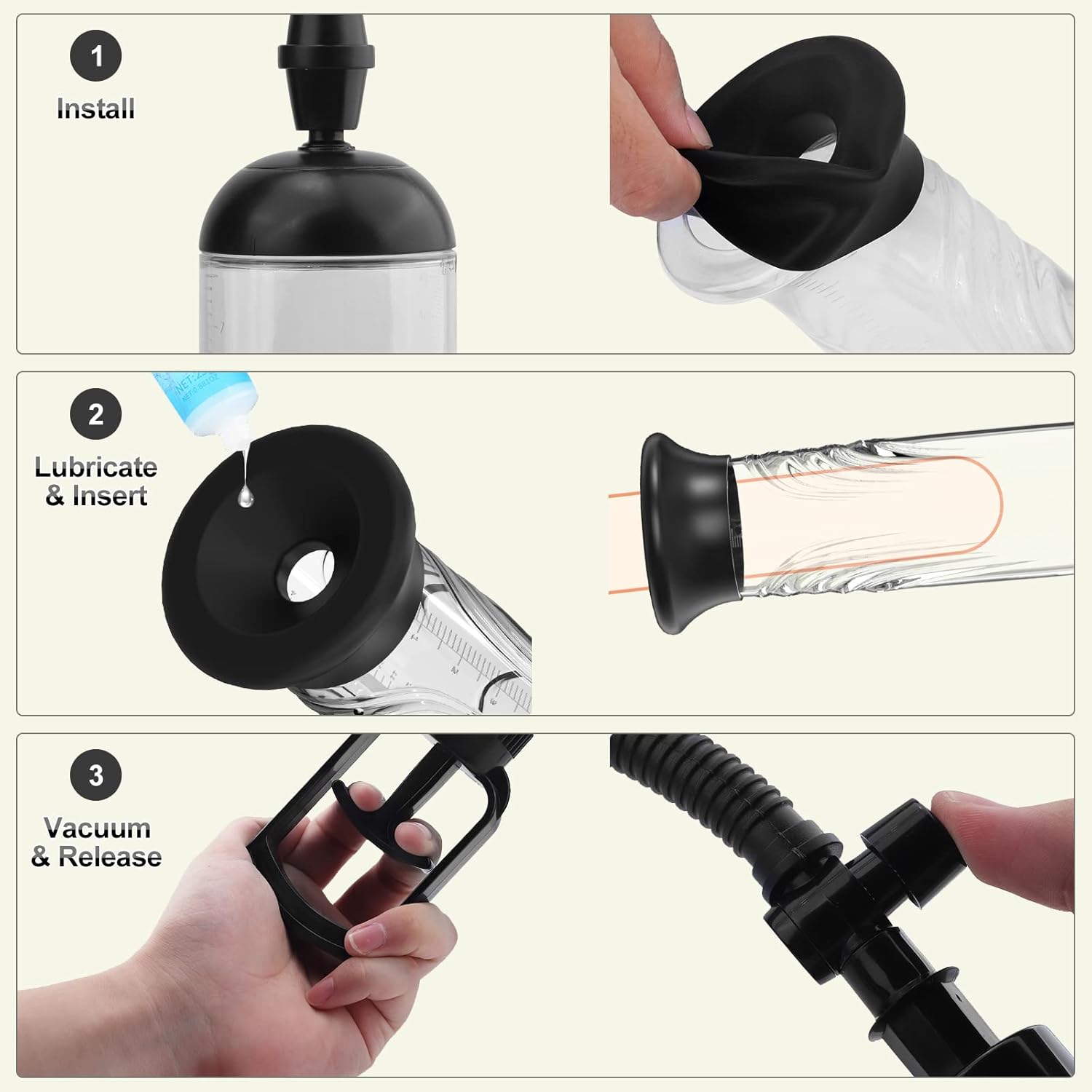 Bomba de Pene con 3 Fundas y Lubricante – Entrenamiento Seguro y Efectivo - Image 6