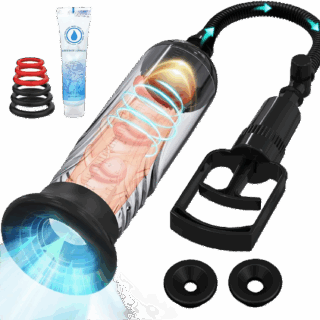 Bomba de Pene con 3 Fundas y Lubricante – Entrenamiento Seguro y Efectivo