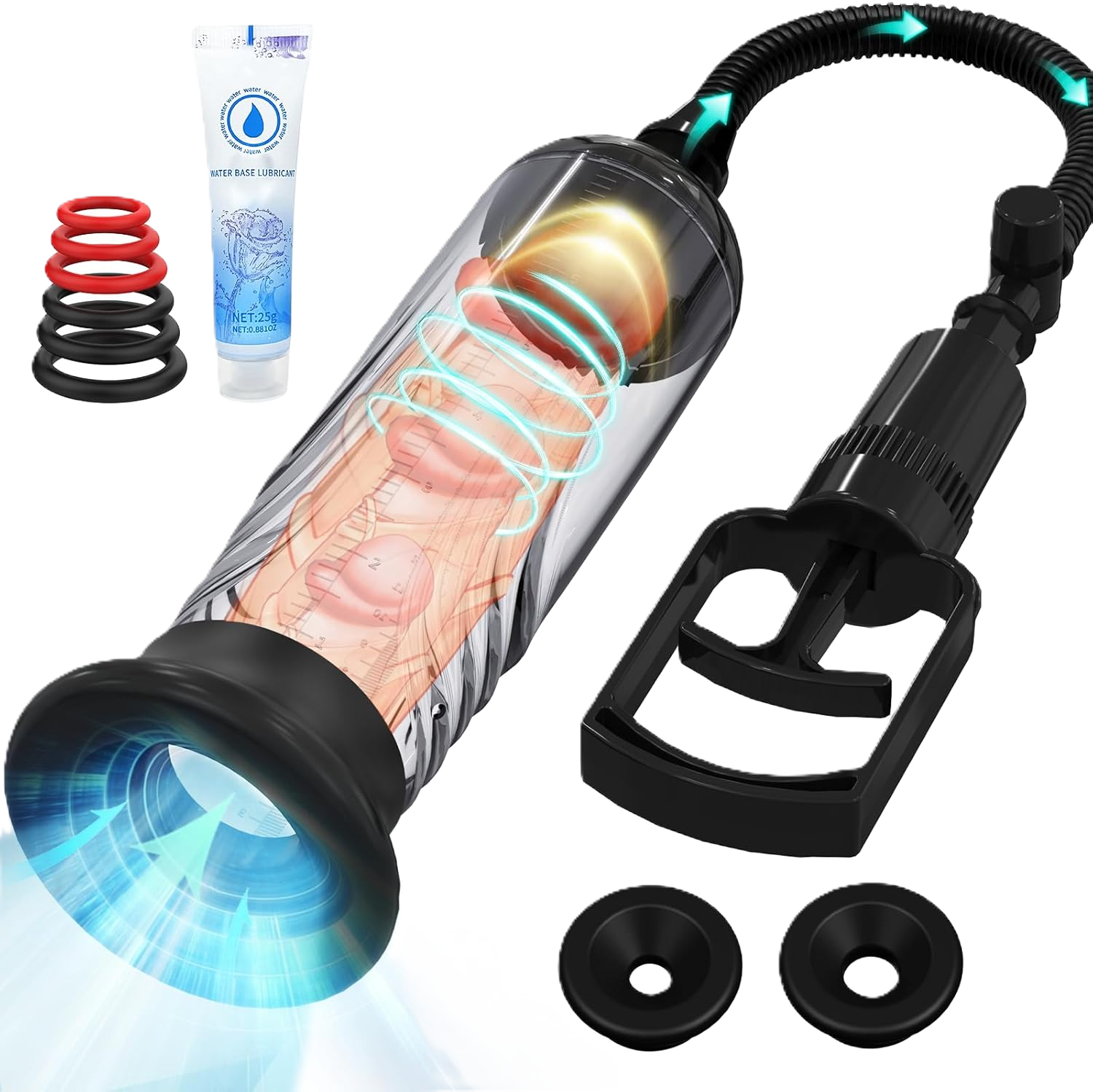 Bomba de Pene con 3 Fundas y Lubricante – Entrenamiento Seguro y Efectivo