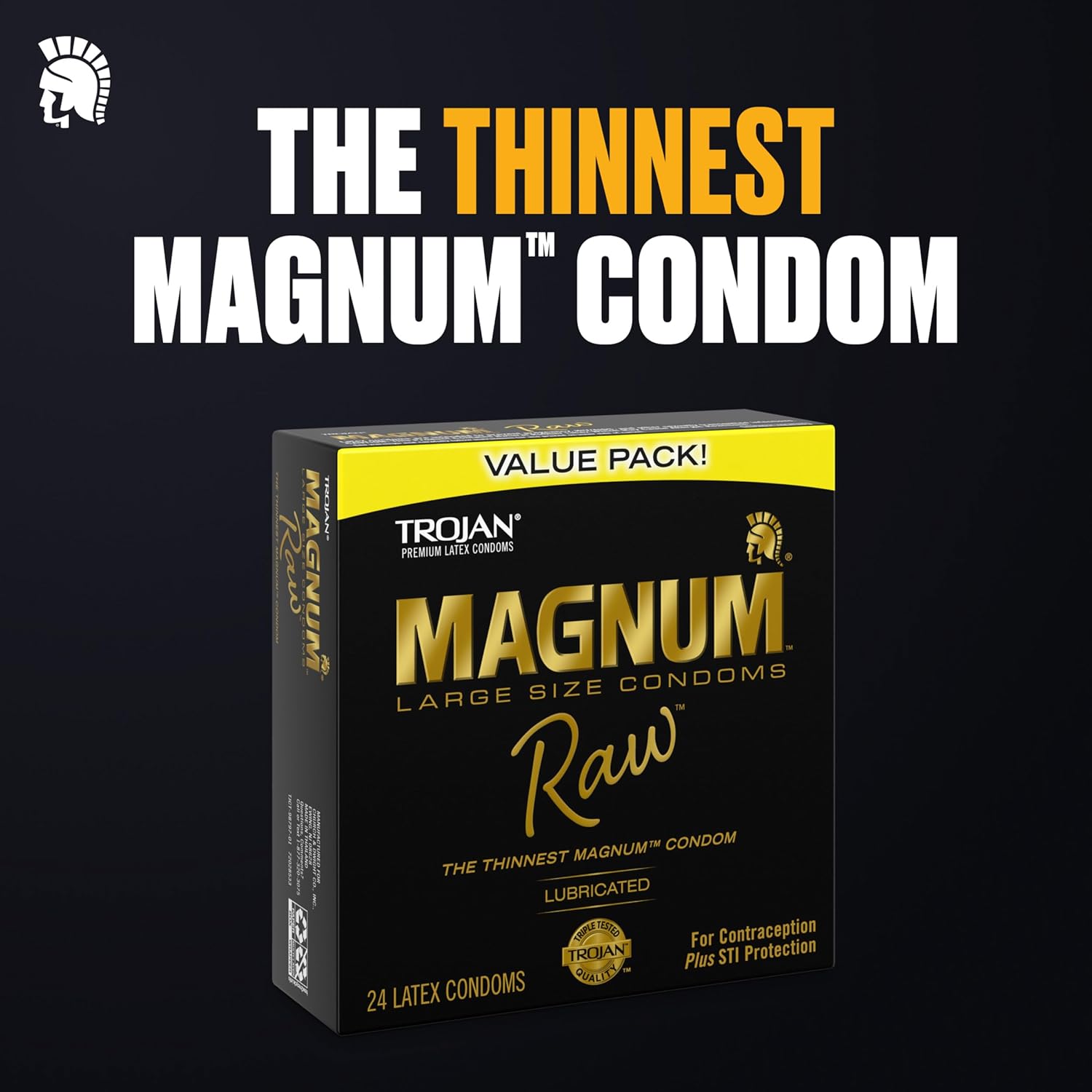 TROJAN Magnum Raw – Condones Ultradelgados de Gran Tamaño para Penes Grandes (24 unidades) - Image 2